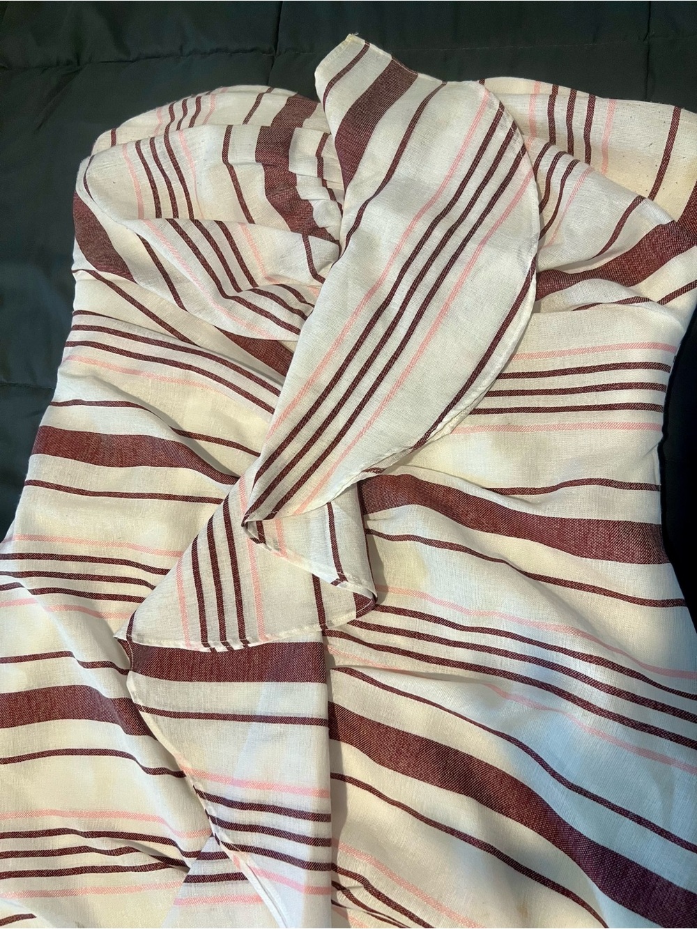 C/MEO Collective Strapless Midi Dress in Ivory and Brown Stripe - Picture 4 of 7